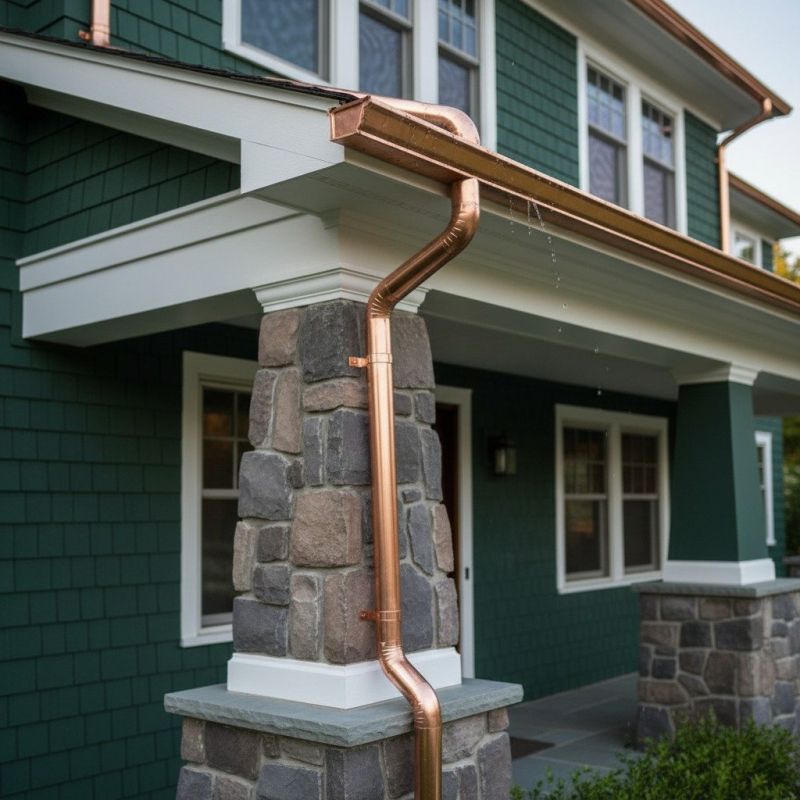 Local Copper Downspout Installation in New London, WI